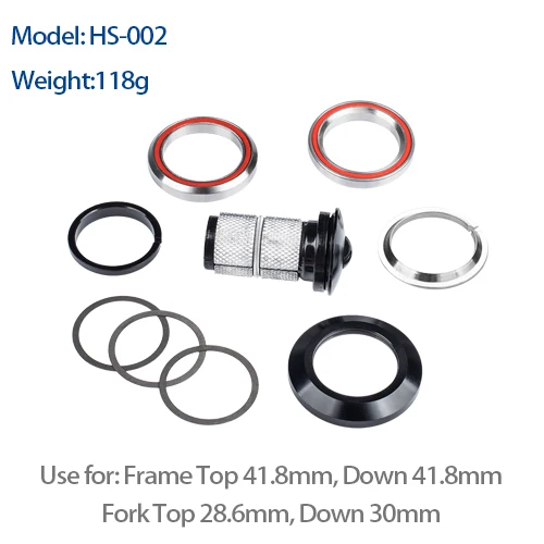 BXT Bike Headset 1-1/8'-1-1/2' voor Frame Headset Tapered MTB/Road Fiets Headset Top Cap Fietsaccessoires Rechte Lager