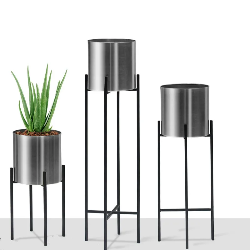 Nordic simple metal flower pot creative decoration vase iron flower stand home decoration stand