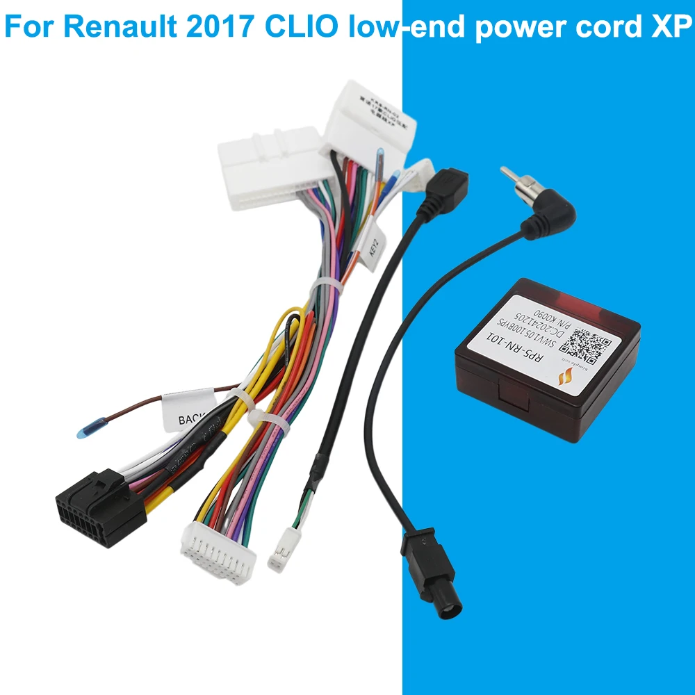 For Renault Captur Clio4 2016-2017 Car Radio Wiring Harness Power Cable Android Multimedia Canbus Box Adapter Low Version