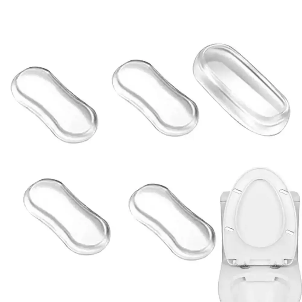 5Pcs/set Toilet Seat Buffer Pad Silicone Toilet Seat Bumper Toilet Lid Pads Replacement High Quality Bathroom Accessories