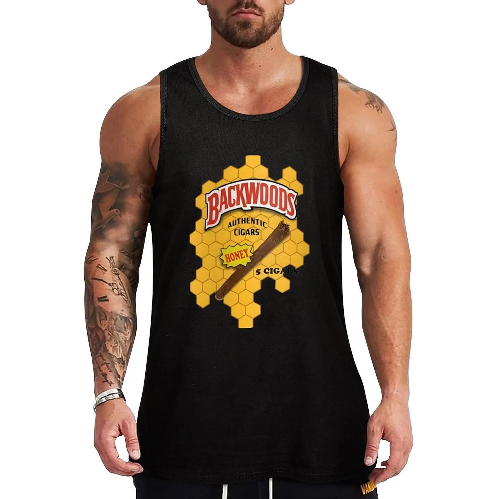 

HONEY BACKWOODS Tank Top men clothes men gym anime Short sleeve