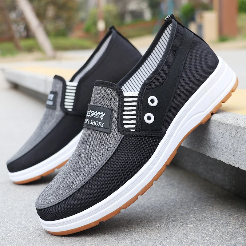 Atmungsaktive Canvas-Slipper für Herren, einfach an- und auszuziehen, leichte Outdoor-Wanderschuhe – Detail 1