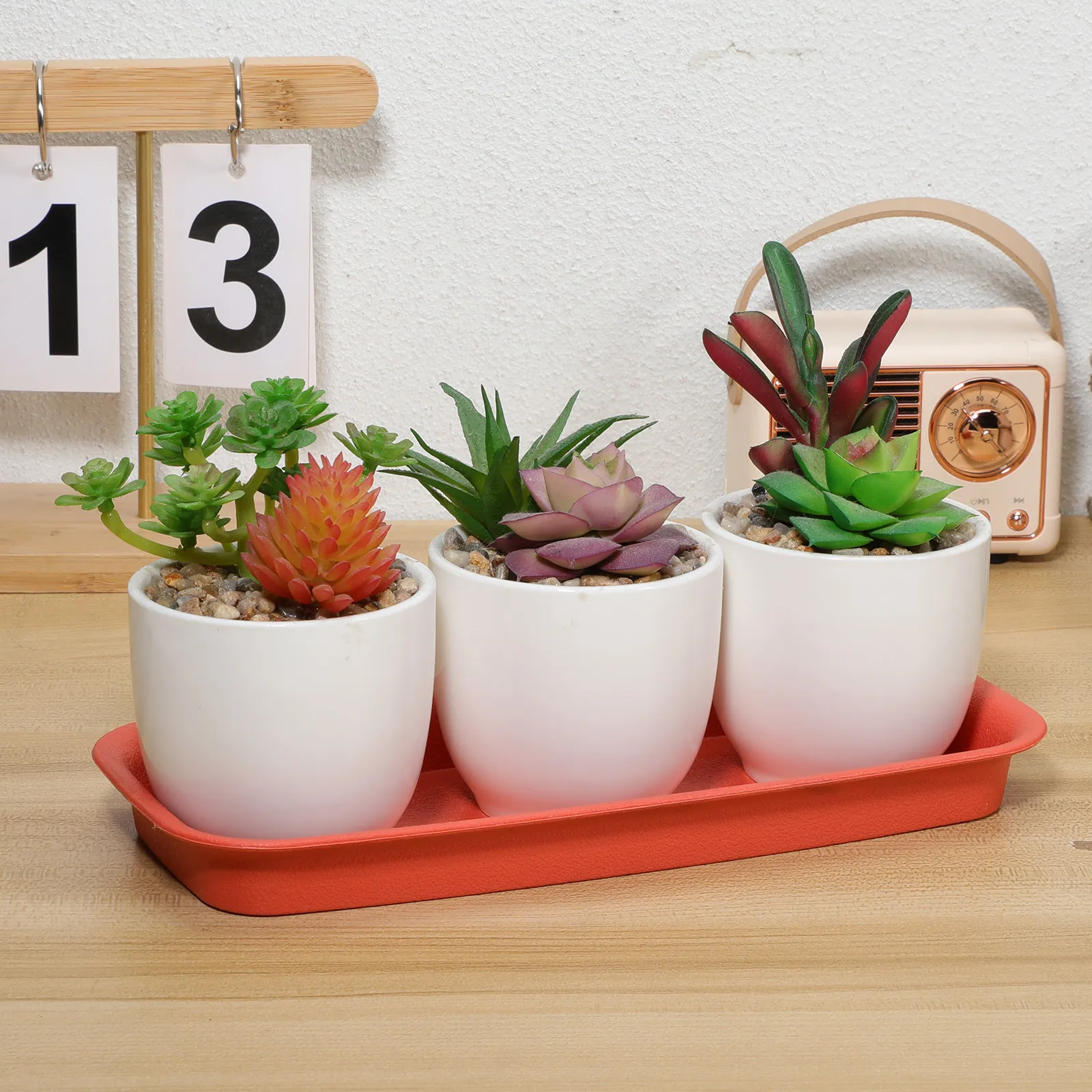 2Pcs Flowerpot Tray Plastic Rectangular Plant Drip Saucers Leakproof Plant Trays for Indoor Outdoor Garden Planter Tray