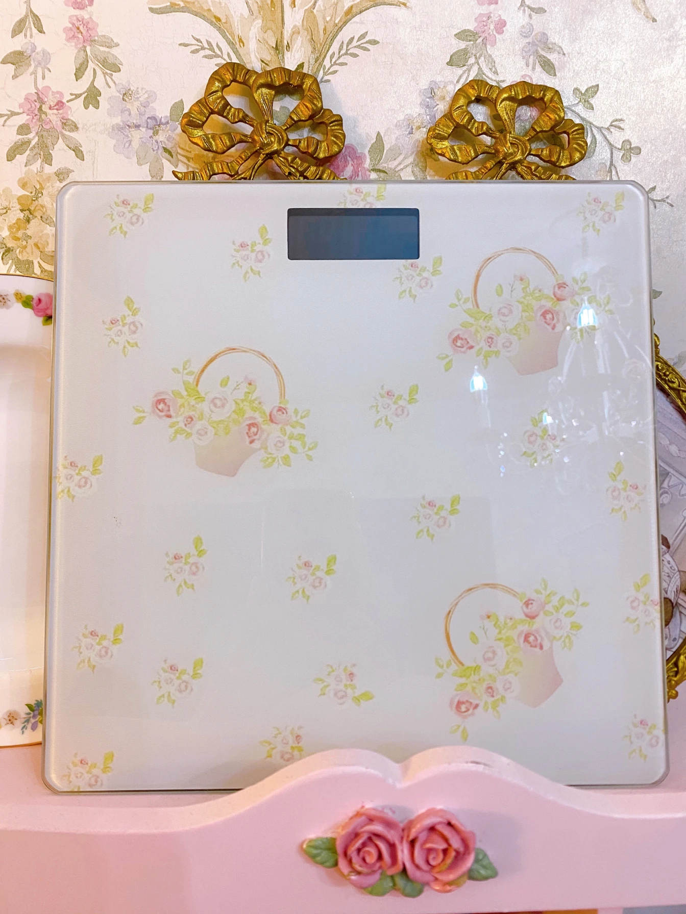 Home Body Weight Digital Scale Human Body Loss Special Electronic Scale Pink Floral Smart Body Fat Scale Healthy Weight Machine