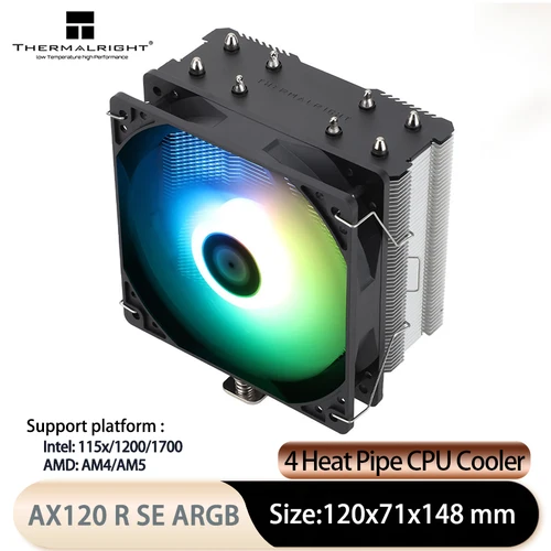 Thermalright Assassin X 120 Refined SE ARGB 4x6mm torre de tubo de calor CPU radiador refrigerado por aire, ventilador PWM de 120mm, soporte LGA1700/AM5