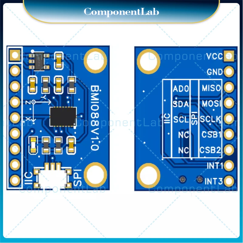 Gyroscope acceleration six-axis sensor BMI088 module, supporting IIC and SPI, high-performance six-axis IMU