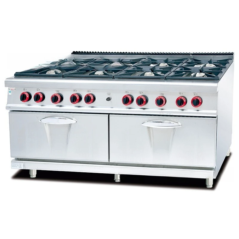 GH-987AA Vertical eight-head pot stove with air oven Commercial eight-eye stove Western-style small fry stove
