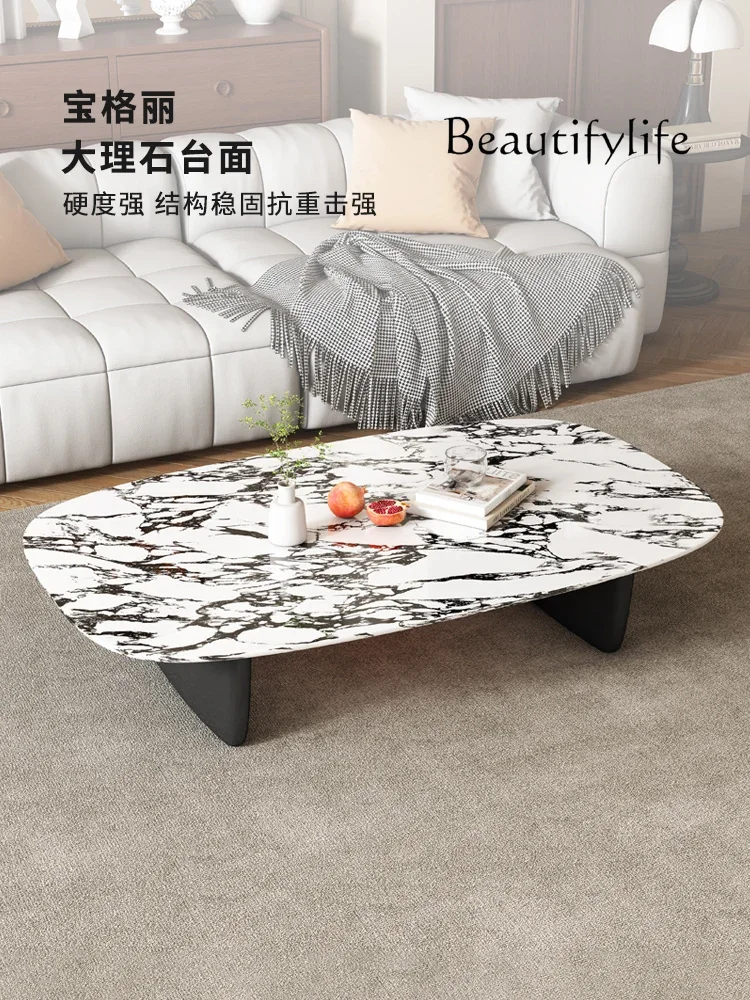

Small Apartment Simple Modern Chinese Style Coffee Table Living Room Art Marble Tea Table Solid Wood Side Table
