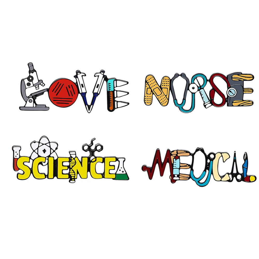 Lab Science Lover Enamel Pin Microscope Test Tube Brooch Creative Lapel Backpack Badge Jewelry for Experimental Expert