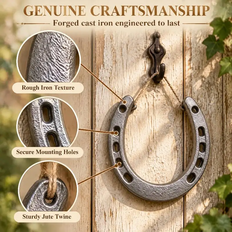 1Pcs Durable Cast Iron Horseshoes Excellent Grip High Stability for Horse Hoof Repair Maintenance Equestrian Outdoor Riding