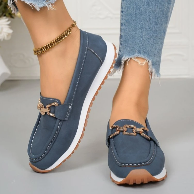 New Women Flats Comfy Casual Shoes Stylish Light Durable Breathable Loafers Slip-On Luxury Trend Classic Spring Female Sneakers