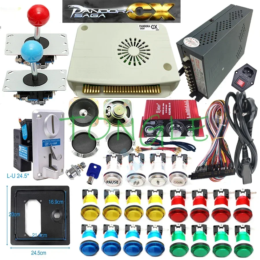 3D PANDORA SAGA CX 2800 In 1 DIY FULL KIT with LED Joystick Button Coin Acceptor Amplifier for Arcade Jamma Game Machine Cabinet