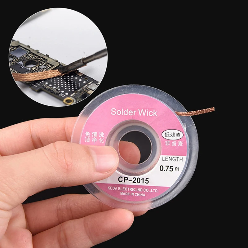 2mm Width 1.5M Length Desoldering Braid Welding Solder Remover Wick Wire Lead Cord Flux BGA Repair Tool