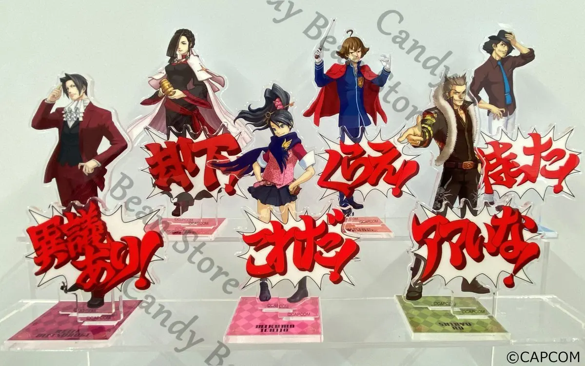 Anime oficial Ace Attorney Miles Edgeworth Shi-Long Lang Mei Karuma insignia de Cosplay emblema figura acrílica de dibujos animados soporte Jotter