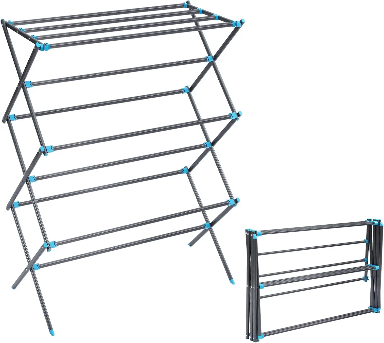 

Folding Drying Rack Freestanding Indoor Clothes Dryer Space Saving Compact Design 6"L x 26"W x 51.5"H White
