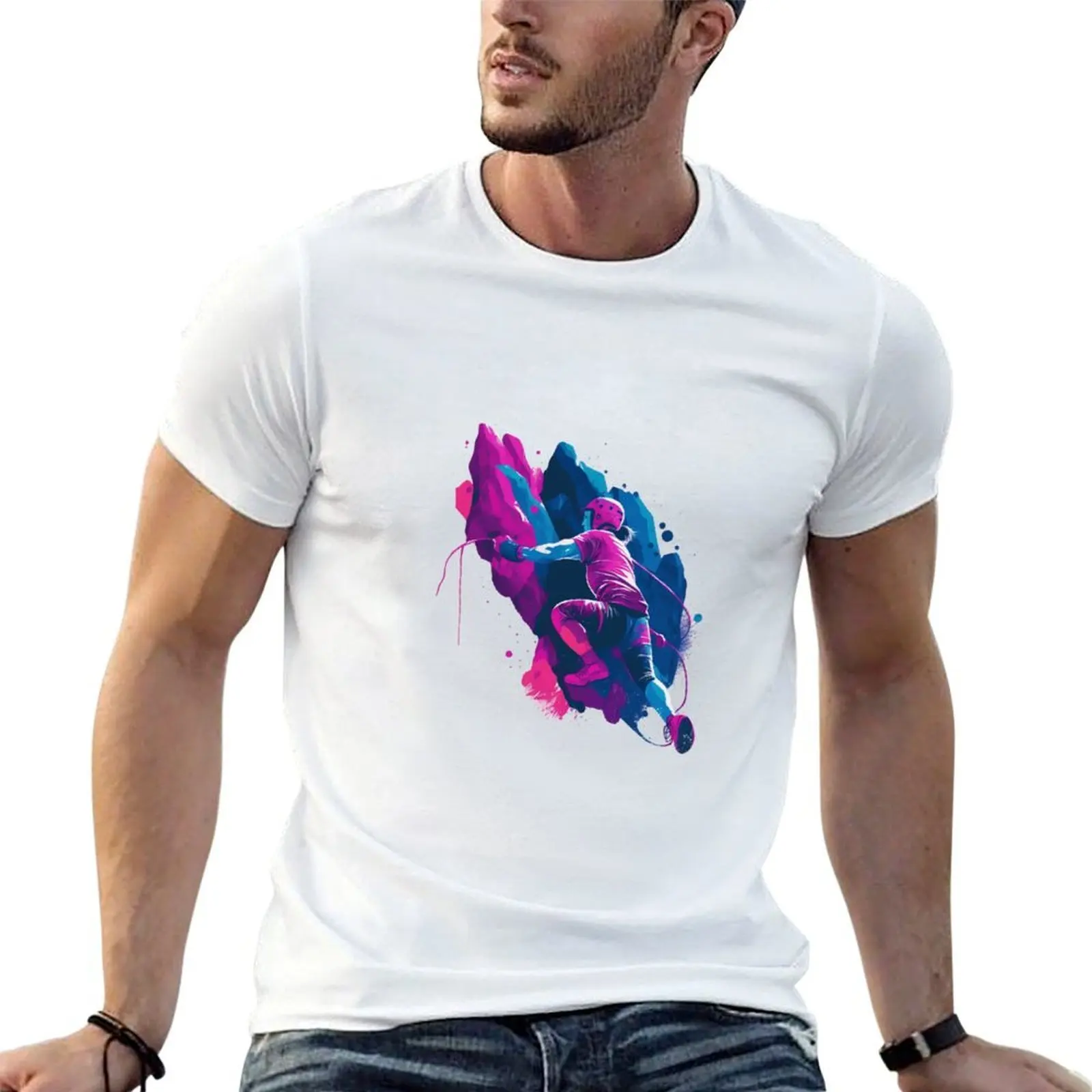 Bisexual Pride Climbing Journey T-Shirt t shirts for man cotton funny t shirts cotton 100% man tshirt T-shirt