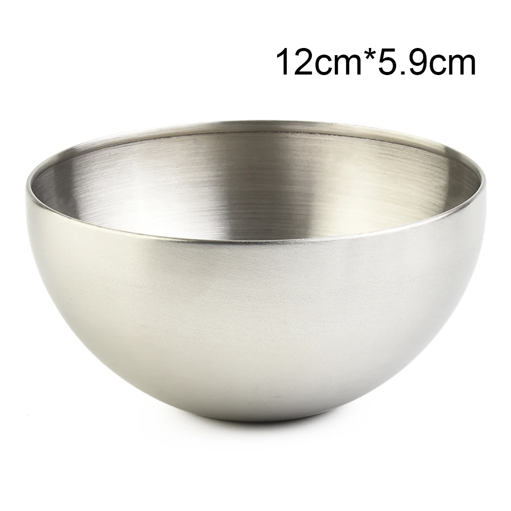 304 Stainless Steel Bowl Double Layer Fruit Salad Bowls Heat Insulated Kimchi Noodle Ramen Bowls Food Containers