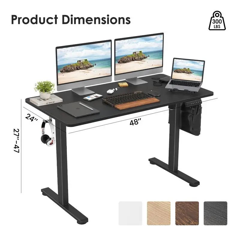 Adjustable Height Electric Standing Desk with Splice Board for Home Office Use