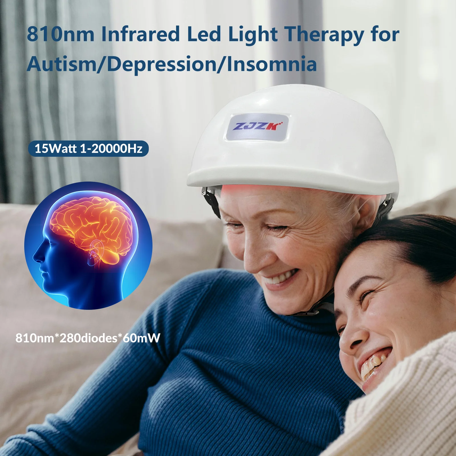 ZJZK Alzheimer Device 810nm 1070nm Light Therapy Light Therapy For Parkinsons Disease Dementia Post Traumatic Stress Disorder