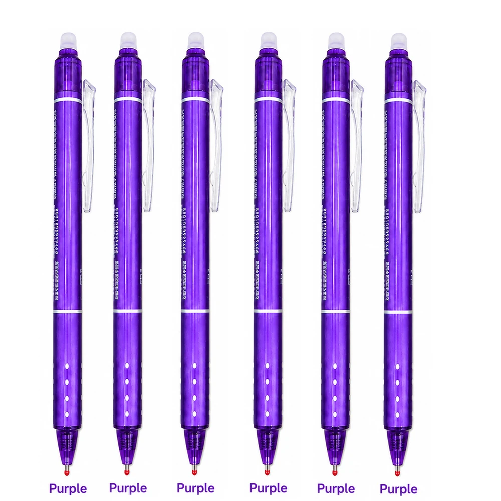 6 stuks 0,5 mm uitwisbare gelpennen met wasbaar handvat, magische navulstaven, supercapaciteit inkt, schrijfwaren voor school en kantoor.