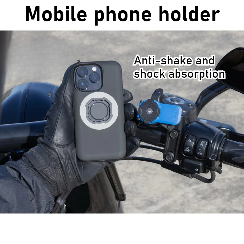 Fahrrad-Telefonhalter, Motorrad-Befestigungshalterung, Vibrationspuffer für Motorräder, selbstsichernder Anti-Shake-Mechanismus, Telefonhalter