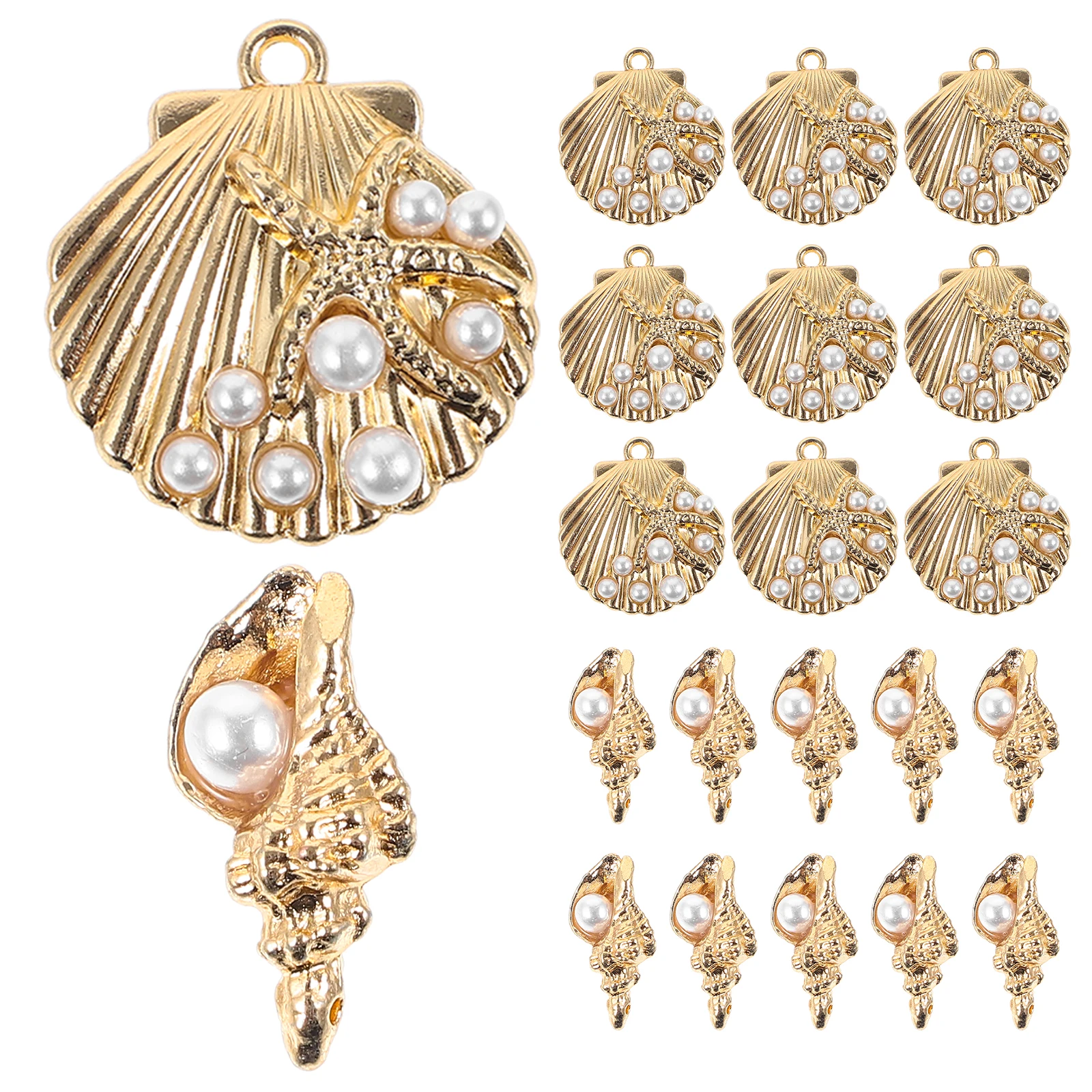 

1 set Seashell Conch Pendant DIY Jewelry Material Alloy Charms for Earrings Pendants Bracelets Necklaces Christmas Accessories