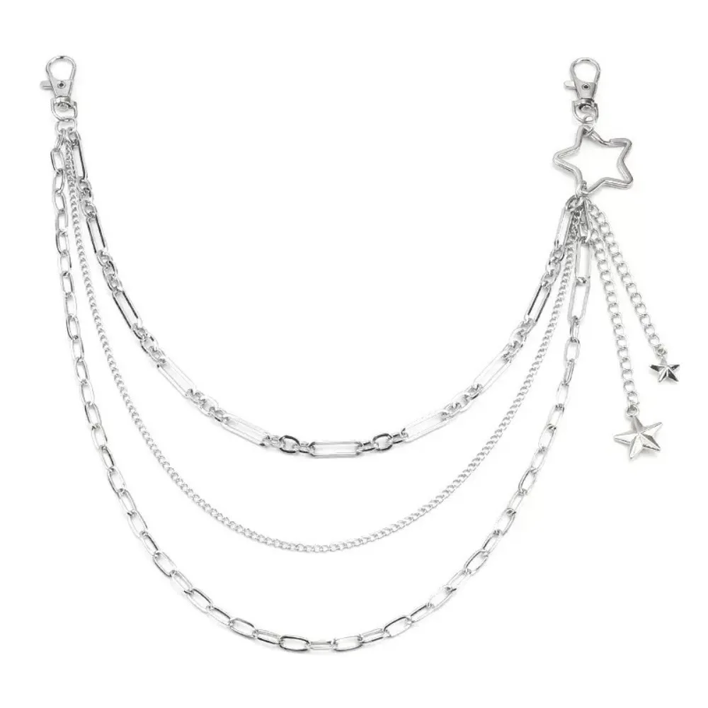 Trendy Multi-Layer Pants Chain Secure Fastening Star Tassel Hip Jewelry Creative Y2K Bag Chain Hip Hop Style