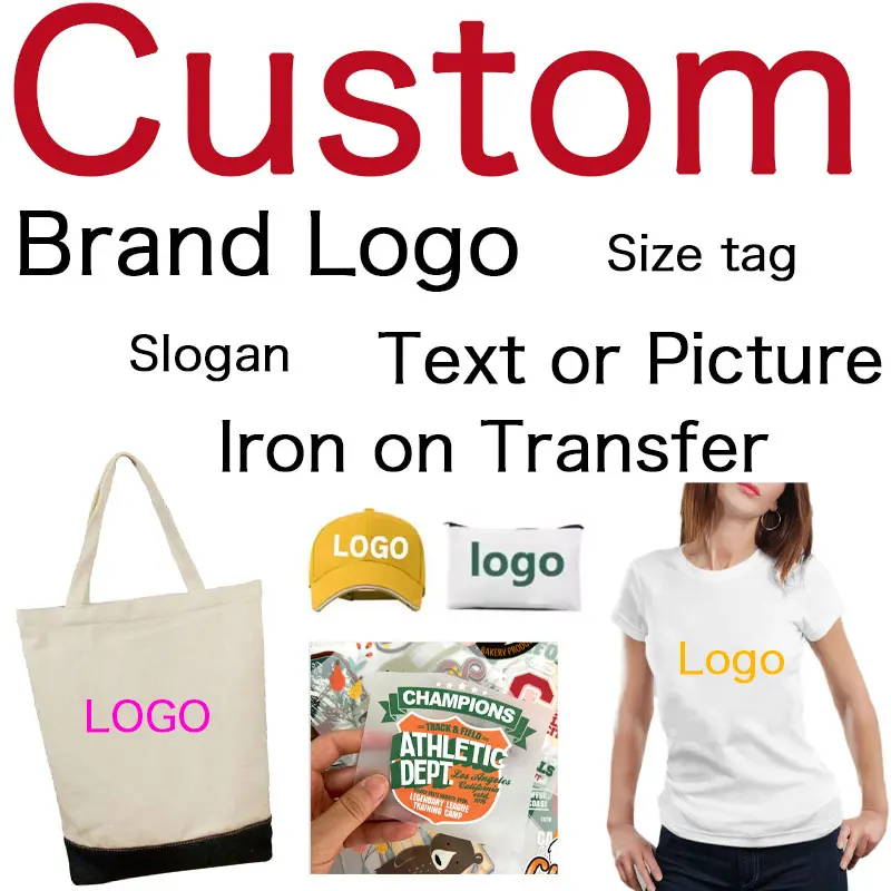 Custom Thermal Stickers on Clothes Your Logo DIY T Shirts Clothes DIY Iron On Transfers Heat Transfer PVC Patch