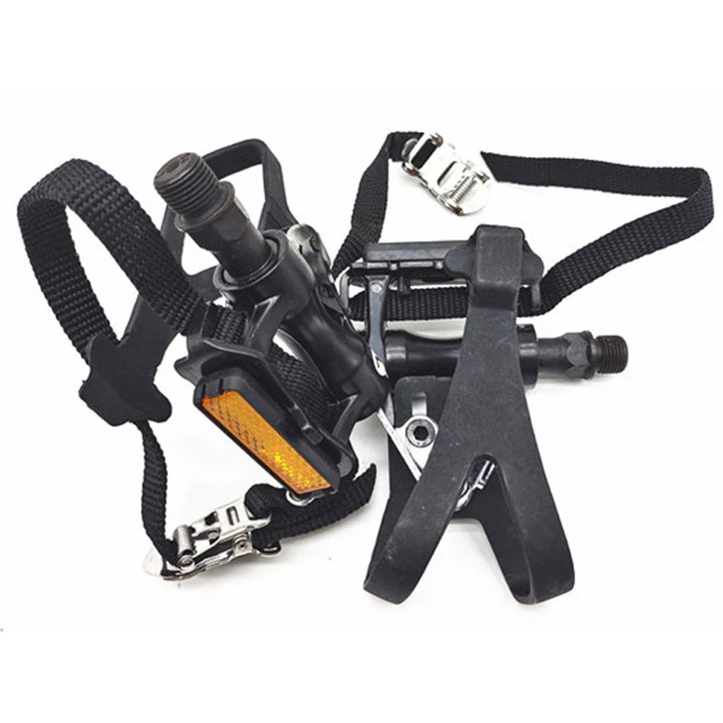 LU-209 WG Original Toe Clip Fixed Gear Bike Pedal with Cat Reflector Spinning Exercise Bicycle Pedal