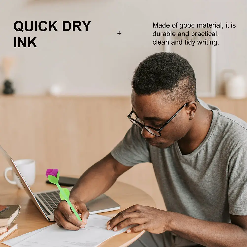 

Набор из 12 декоративных шариковых ручек с цветочным дизайном, гладкое и быстрое письмо, идеальный подарок для одноклассников, друзей и семьи, украшение для офисного стола