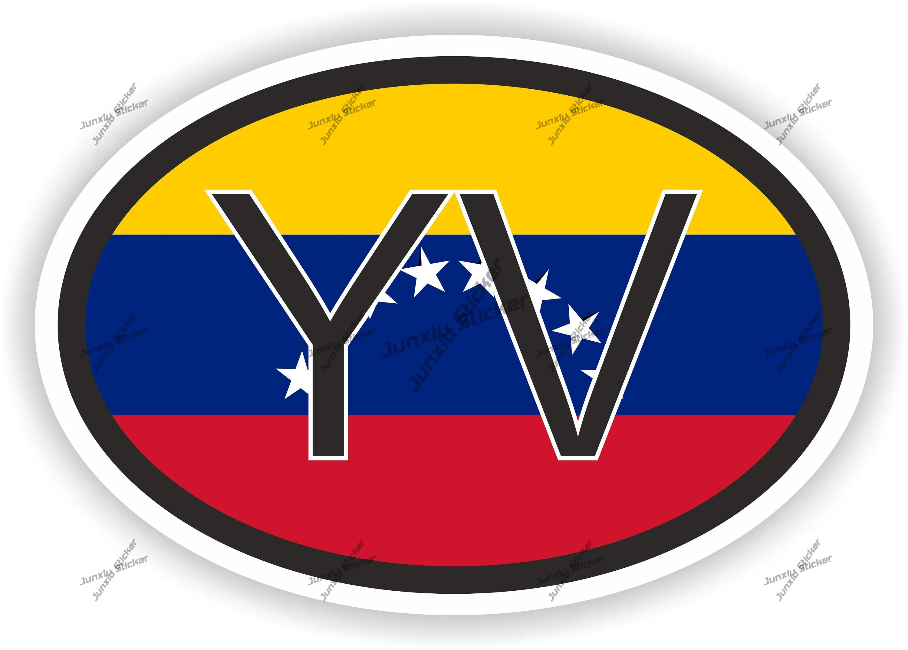 

Venezuela Yv Country Code Flag Oval Sticker Novelty Auto Supplies Creativity 4x4 Sticker Accessories Car Body Refrigerator Wall
