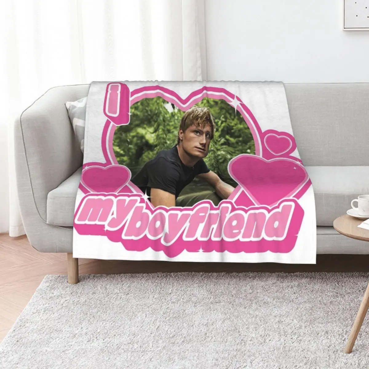 Peetaaa Boyfriend Throw Blanket Soft Plush Plaid Personalized Gift Furry decorative christmas decoration Plaid Blankets