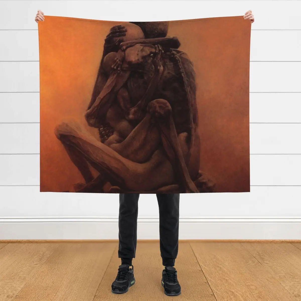 

Untitled (The lovers) by Zdzislaw Beksinski Throw Blanket wednesday Plush decorative Blankets