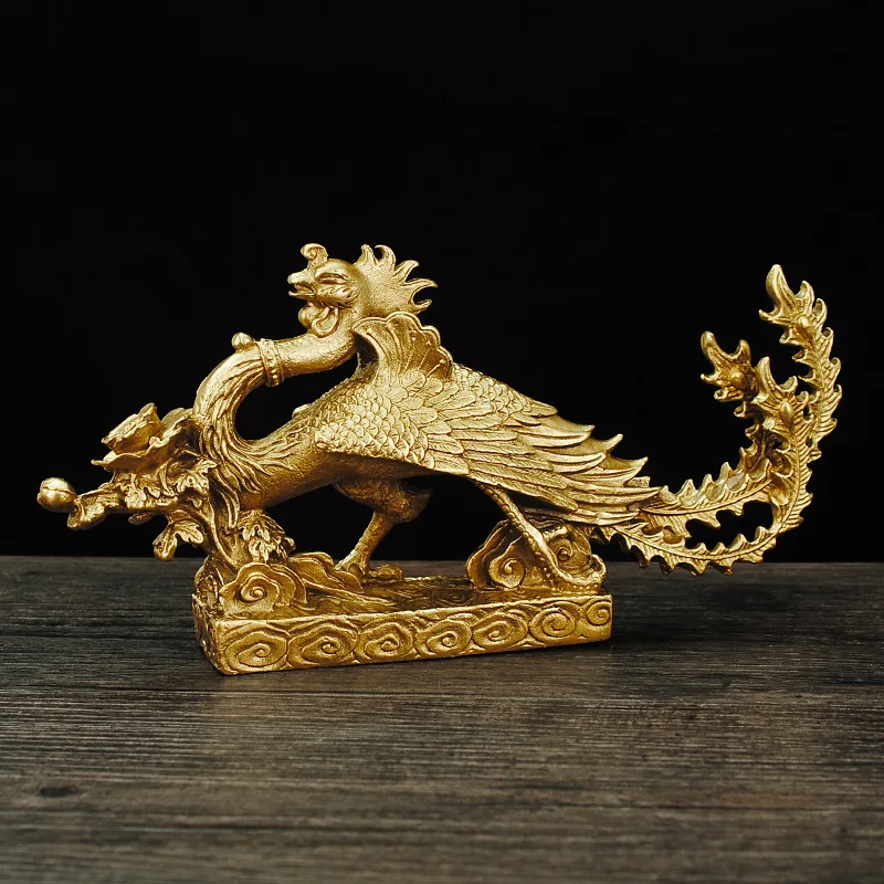 Dragon and Phoenix Chengxiang Decoration Pure Copper Hanlong Hanfeng Qinglong Fire Phoenix Opera Zhuolong Zodiac Dragon Shenlong