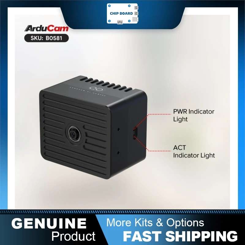 Arducam CM5 Raspberry Pi AI Camera Kit integrating PoE/USB power, compact design, active cooling, and Arducam QB hardware