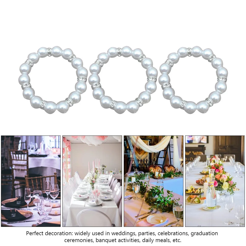 

3 Pcs Chic Plastic Napkin Ring Decorative Napkin Clasp Table Accessory for Weddings and Parties