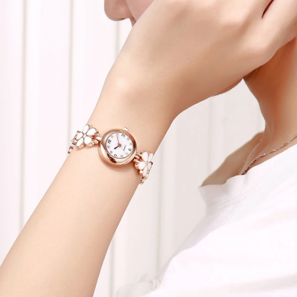 Fashion small watch for women 2024 luxury rhinestone flower bracelet stainless steel strap dress female clock relogio feminino