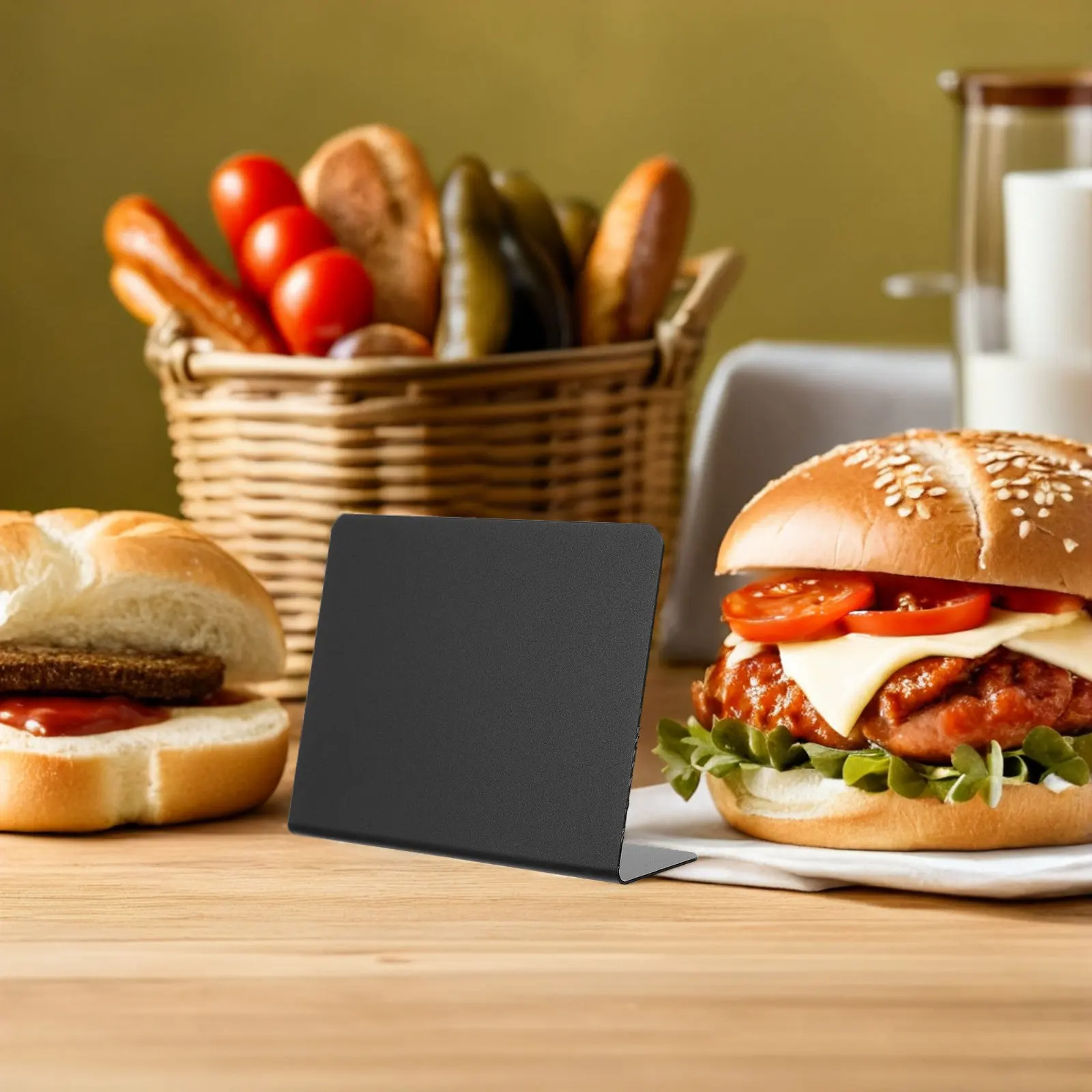 20Pcs Blackboard Signs Mini Tabletop Chalkboards 3.9x3in Erasable Price Display Tags for Coffee Shops Wedding Buffets