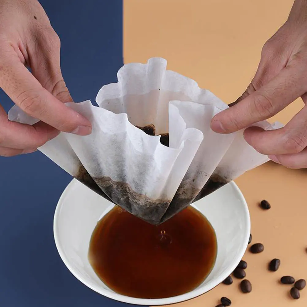 

Premium Coffee Paper Filters Bowl Shaped Biodegradable Filter For Coffee Tea Kung Fu Brewing Thickened Wavy Surface