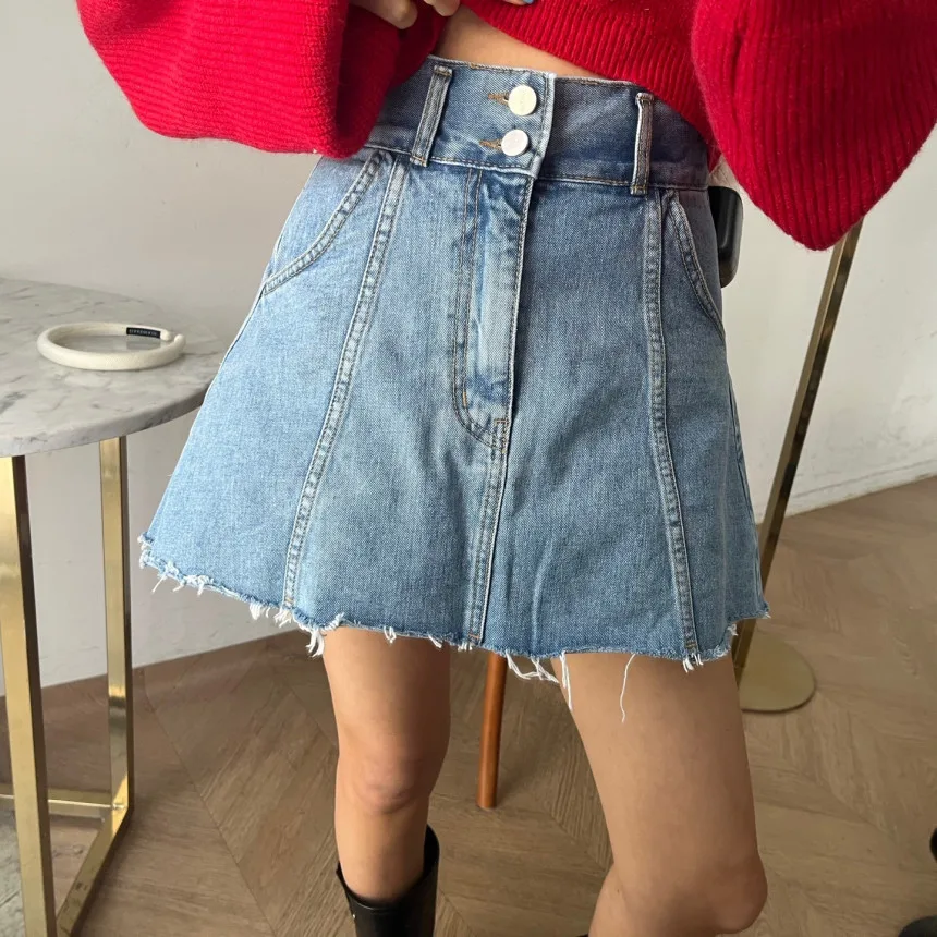 

REALEFT Spring Summer Vintage Women's Denim Short Skirts 2025 New High Waist Patchwork Casual A-line Sexy Mini Skirts Female