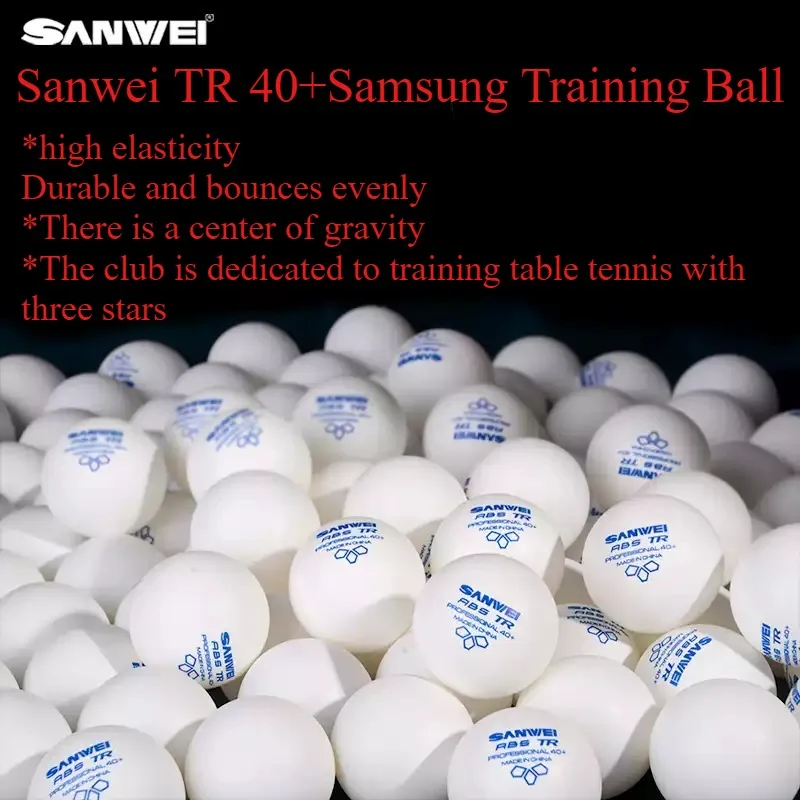 10/100 Stück SANWEI TR 3-Sterne Tischtennisbälle 40+ ABS-Material, genäht, langlebig, professionelle Ping-Pong-Bälle für Vereinstraining – Detail 1