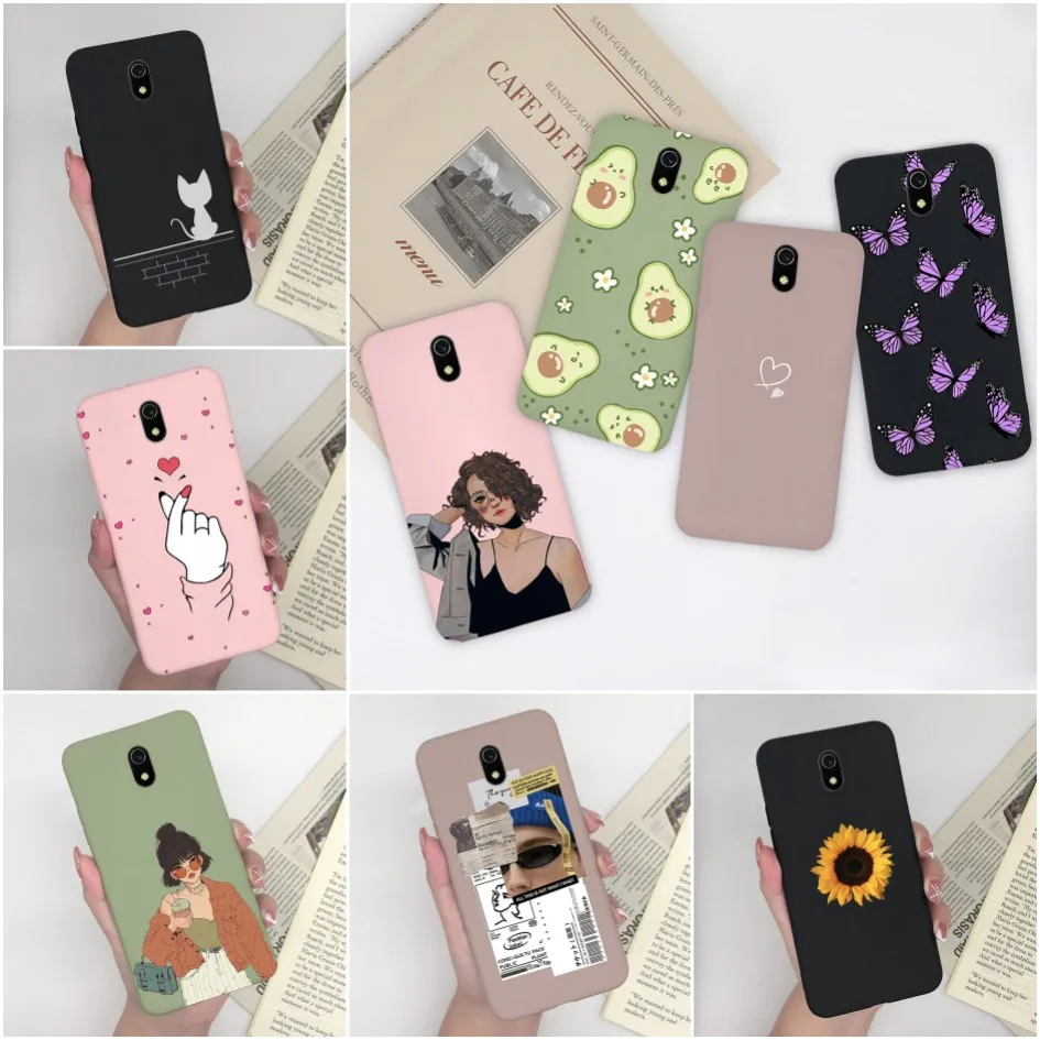 Silicon Case For Xiaomi Redmi 8A Pro Dual Fashion Shockproof Butterfly Avocado Heart Cool Girl For Xiaomi Redmi8A Capa MZB8458IN