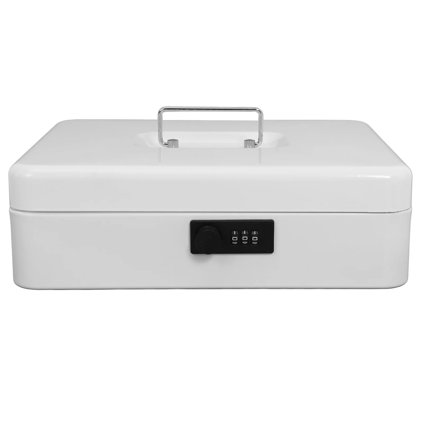 Metal Cash Box with Password Lock Strong Unbreakable Design for Secure Money Storage Large Capacity Iron Savings Bank for Home