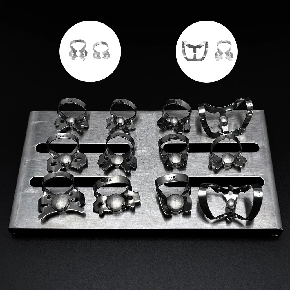 

12Pcs/set Dental Rubber Dam Holder Dentist Rubber Dam Clamp Clip Ring Dentist Instrument Oral Care Tool