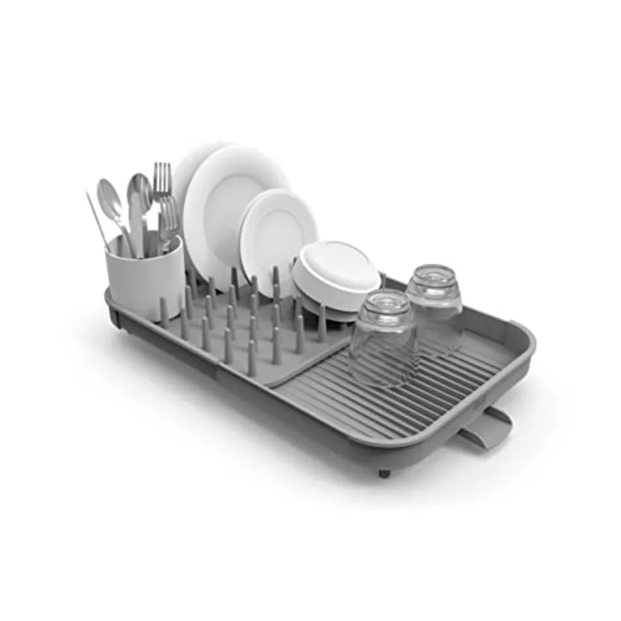 

Разборная сушилка для посуды Duo, серая, 2-уровневая, органайзер для кухни, из нержавеющей стали, прочная и компактная конструкция