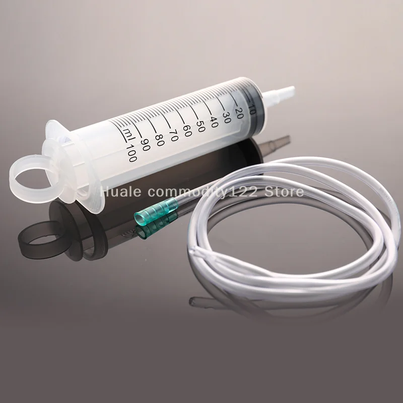 

1pcs 100ml Large Capacity Syringe Reusable Pump Measuring With 1m Tube Feeding