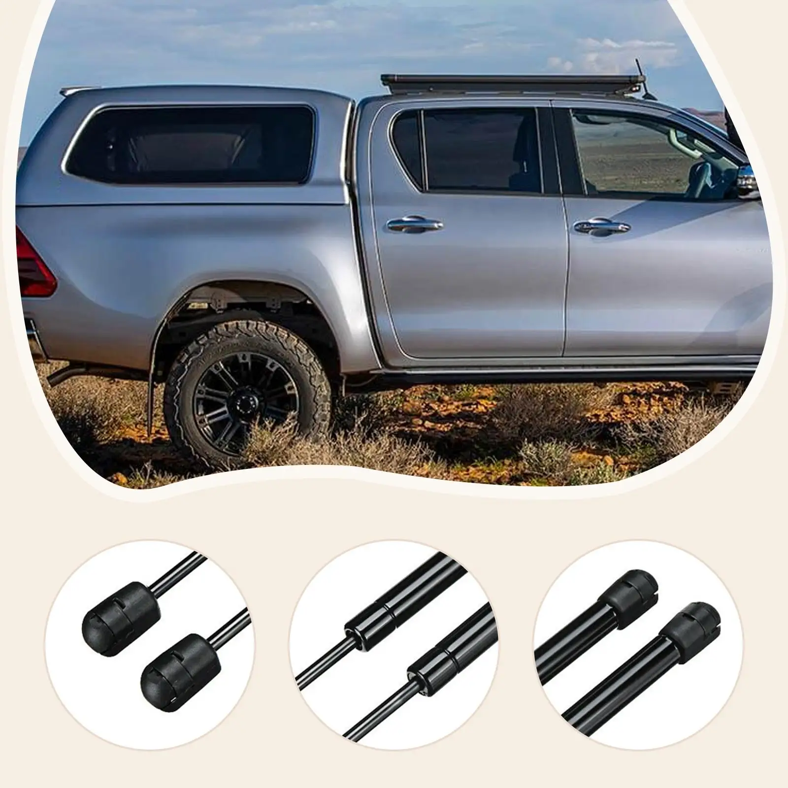 Automobile Canopy Rear Window Gas Struts 1921VR Replacement Metal Parts for Pickup 2004 Plus