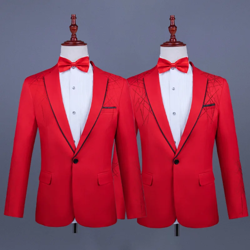 

2026 men's new model, diamond casual blazer singer and host, stage, performance dress.