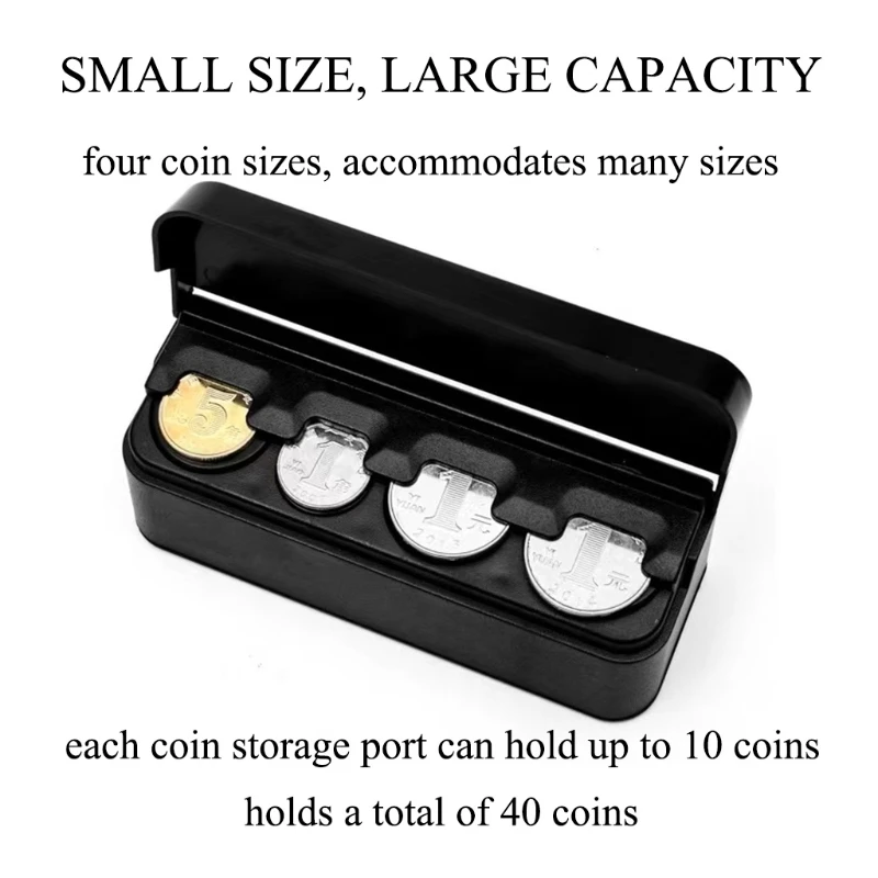 F1CF Portable Change Holder for Most Car Trucks Accessories Black Coin Purse Box Sturdy Black Coin