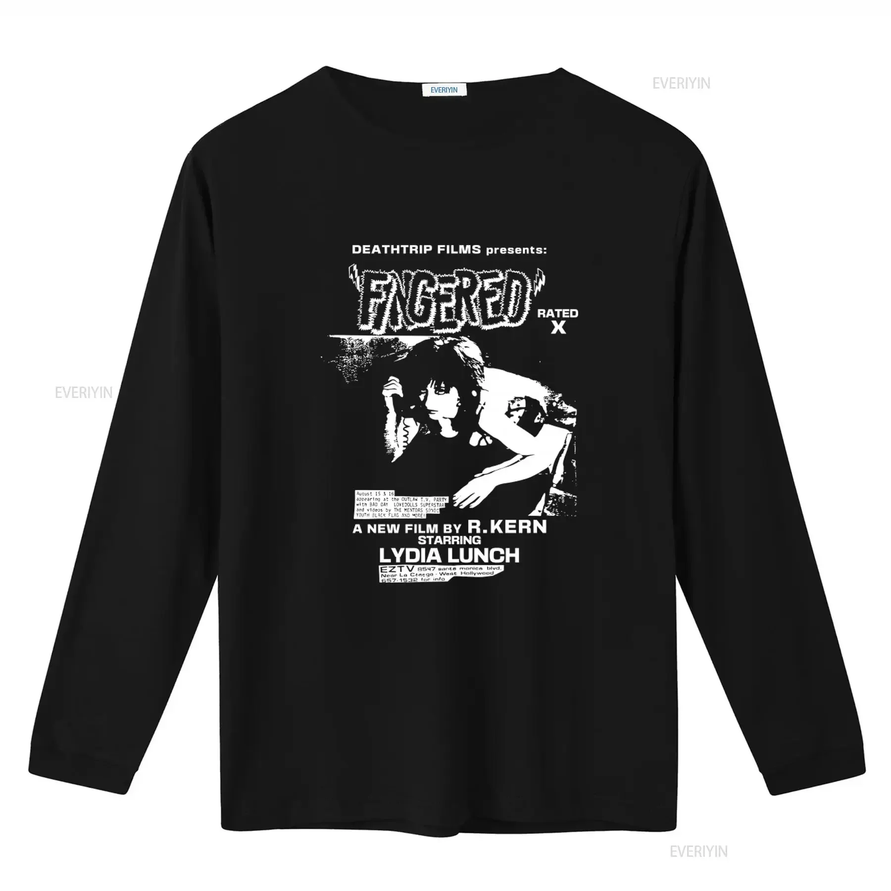 Lydia Lunch Richard Kern Fingered Punk Movie T Shirt 80s 90s Music Bands Cult No Wave Cool Original vintage Washed Casual